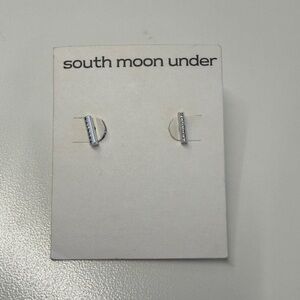 South Moon Under Silver Bar Earrings